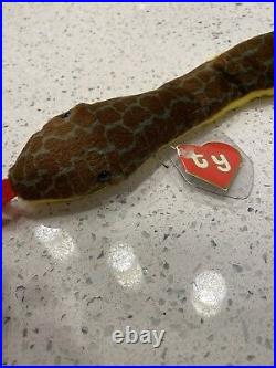TY BEANIE BABIES BABY SLITHER SNAKE 1st GEN 1993 AUTHENTIC RARE