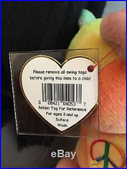 Ty Beanie Babies Peace Bear Authenticated Rare 1996