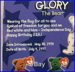 TY BEANIE BABIES, RARE 1997 Retired Glory The Bear McDonalds with Errors