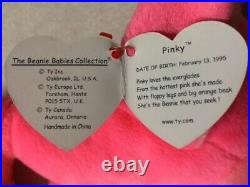 TY BEANIE BABIES RARE Pinky 1995 Beanie Baby with errors