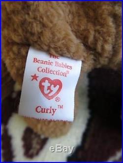 Ty Beanie Babies Very Rare Retired Curly Bear 13-15 Errors Unique Collectible