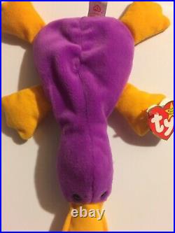 TY BEANIE BABY 1993 Patti the Platypus Collector Rare w Tag Retired PVC 1965 KR