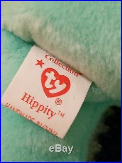 TY BEANIE BABY HIPPITY 1996 Extremely Rare, Under-inked Gold Edging, With Errors