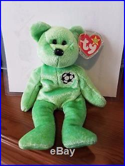 TY BEANIE BABY VERY RARE KICKS BEAR Collectible with Tag Errors. 1998