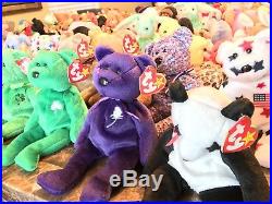 TY BEANIE LOT of 200 BEANIE BABIES/RARE/RETIRED/COLLECTION/AUTHENTICATED