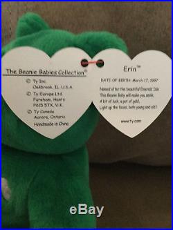 TY Beanie Babie ERIN OLD FACE ULTRA RARE NEW MWMT Collectors Item Tag Rarities