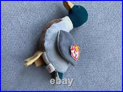 TY Beanie Babies 1997 1998 Jake the Duck Retired Rare Errors Stamp Tag #453