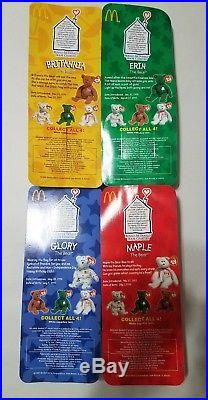 TY Beanie Babies 1999 McDonalds International Set Call 4 rare errors NIB retired