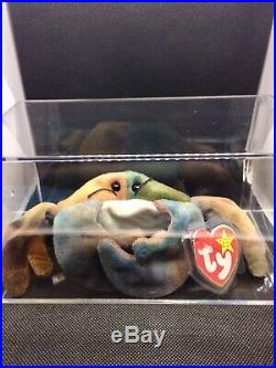 TY Beanie Babies CLAUDE The Crab with errors, RARE in excellent Condition