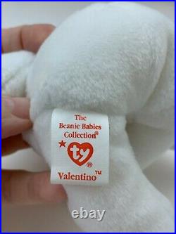 TY Beanie Babies Collection Retired Valentino The Bear 1994 Multiple Errors Rare