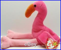 TY Beanie Babies Flamingo Pinky Original VTG 1995 Rare With Errors Collectible