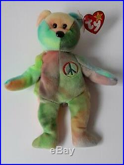 TY Beanie Babies Peace Bear 1996 RARE! No Errors! Great Condition