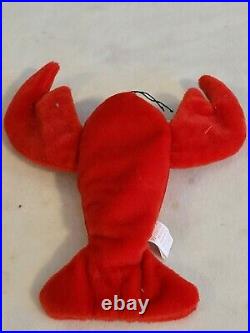 TY Beanie Babies Pinchers Lobster 1993 PVC Pellets Rare Mint