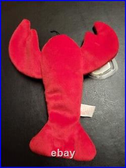 TY Beanie Babies Pinchers Lobster PVC PELLETS Error #4026 RARE Orig 9 Retired