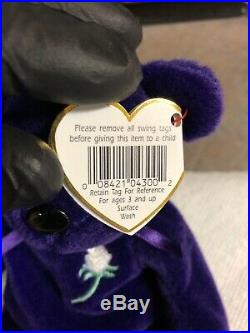 TY Beanie Babies RARE RETIRED Princess Diana PVC 1ST Edition 1997 NO SPACE MINT