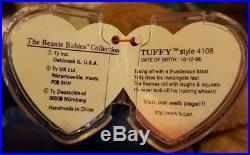 TY Beanie Babies SUPER RARE Retired TUFFY w (ALL CAPS) Error PVC 1ST EDITION