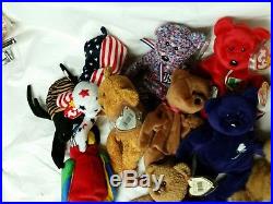 TY Beanie Babies tye dye Peace Bear Retired with Rare ERRORS & tag + Diana n More