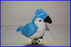 TY Beanie Baby 1997 Rocket The Blue Jay with Rare Tag Errors
