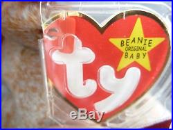 TY Beanie Baby 1999 SIGNATURE TEDDY Bear WITH ERRORS HANG TAG-RARE-RETIRED