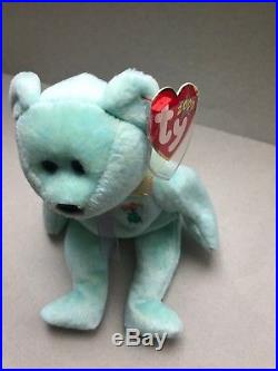 TY Beanie Baby Ariel Bear Green Rare Great Condition