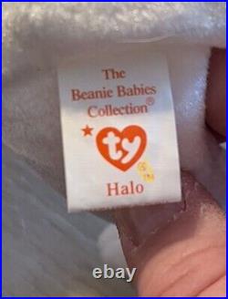 TY Beanie Baby Babies Halo Rare Brown Nose with Errors & P. E. Pellets. 1998
