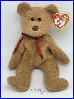 TY Beanie Baby Bear CURLY Extremely Rare With Tag Errors & P. E Pellets