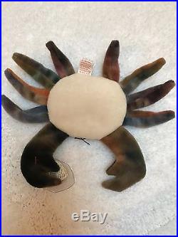 TY Beanie Baby CLAUDE The Crab, 1996 Rare, MINT, With Many Errors
