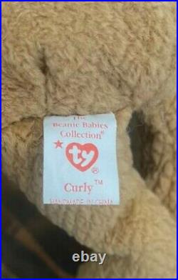 TY Beanie Baby Curly (Rare With Many Errors) surface wash sticker on tag