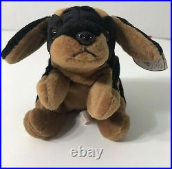 TY Beanie Baby Doby the Doberman Pinscher 1996 TAG ERRORS VERY RARE