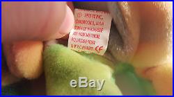 TY Beanie Baby Garcia the Bear (RARE) misprint swing tag PVC Beanie Baby 1995
