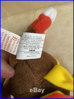 TY Beanie Baby Gobbles Retired 1996 PVC Pellets. Rare with errors