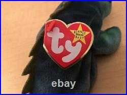 TY Beanie Baby IGGY THE IGUANA Rare/Retired Vintage Birthday Aug 12 1997 JKT11