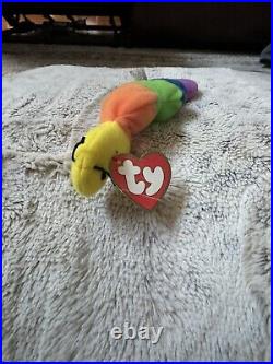 TY Beanie Baby Inch The Worm With Very Rare first addition tag & With Tag Errors