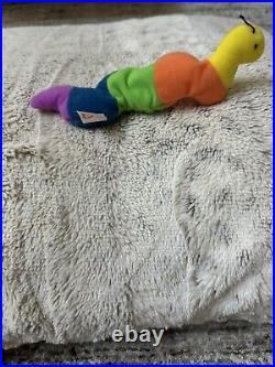 TY Beanie Baby Inch The Worm With Very Rare first addition tag & With Tag Errors