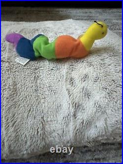 TY Beanie Baby Inch The Worm With Very Rare first addition tag & With Tag Errors