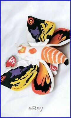 TY Beanie Baby Japan Mothra From Godzilla MWMTS 2001 RARE -Smoke & Pet FREE