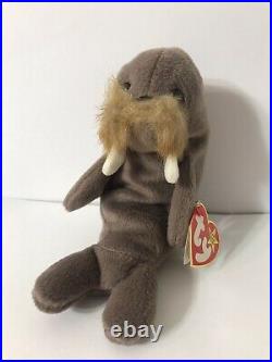 TY Beanie Baby Jolly the Walrus 1996 PVC Pellets Tag ERRORS EXTREMELY RARE