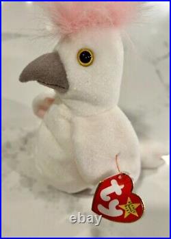 TY Beanie Baby Kuku the Cockatoo ERRORS RARE RETIRED Bird 1997 1998