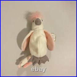 TY Beanie Baby Kuku the Cockatoo TAG ERRORS RARE RETIRED 1997 1998 Mint