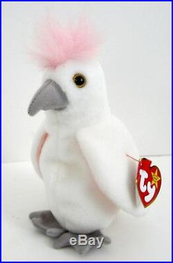 TY Beanie Baby Kuku the Cockatoo with ERRORS RARE RETIRED Bird VTG 1997 1998