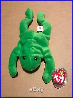 TY Beanie Baby Legs the Frog style 4020 with ERRORS VERY RARE