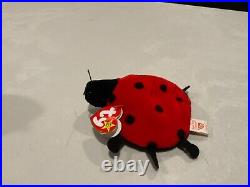 TY Beanie Baby Lucky The Ladybug with Spots Plush Toy very rare with tag error