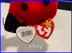 TY Beanie Baby Lucky The Ladybug with Spots Plush Toy very rare with tag error