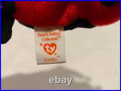 TY Beanie Baby Lucky The Ladybug with Spots Plush Toy very rare with tag error