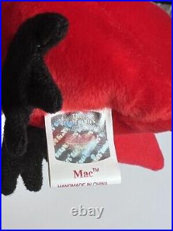 TY Beanie Baby Mac The Cardinal Rare with Errors Retired Mint Condition