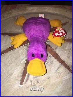 TY Beanie Baby Patti The Platypus RARE with Errors PVC pellets