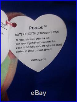 TY Beanie Baby Peace -Original Collectible- Rare Version with tag errors
