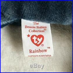 TY Beanie Baby RAINBOW The Chameleon With Tag Errors RARE HARD TO FIND