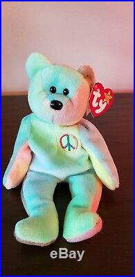 TY Beanie Baby Rare Peace style 4053 with RARE TAG ERRORS
