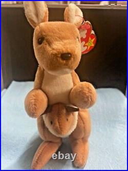 TY Beanie Baby Rare Retired 1st Original Mint Condition 1996 Pouch Kangaroo